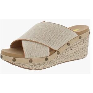 Volatile Sandpointe Natural Wedge Sandals Platform Espadrille Womens Size 11 NEW